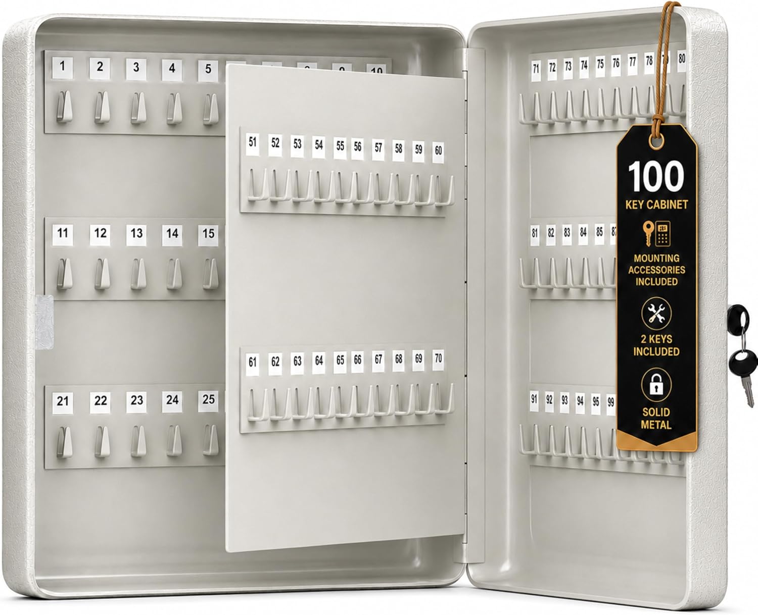 LDS® 100-Key Cabinet Wall Mounted – Lockable Key Box – 24 × 30 × 7.5 cm by Landlord Direct Supplies