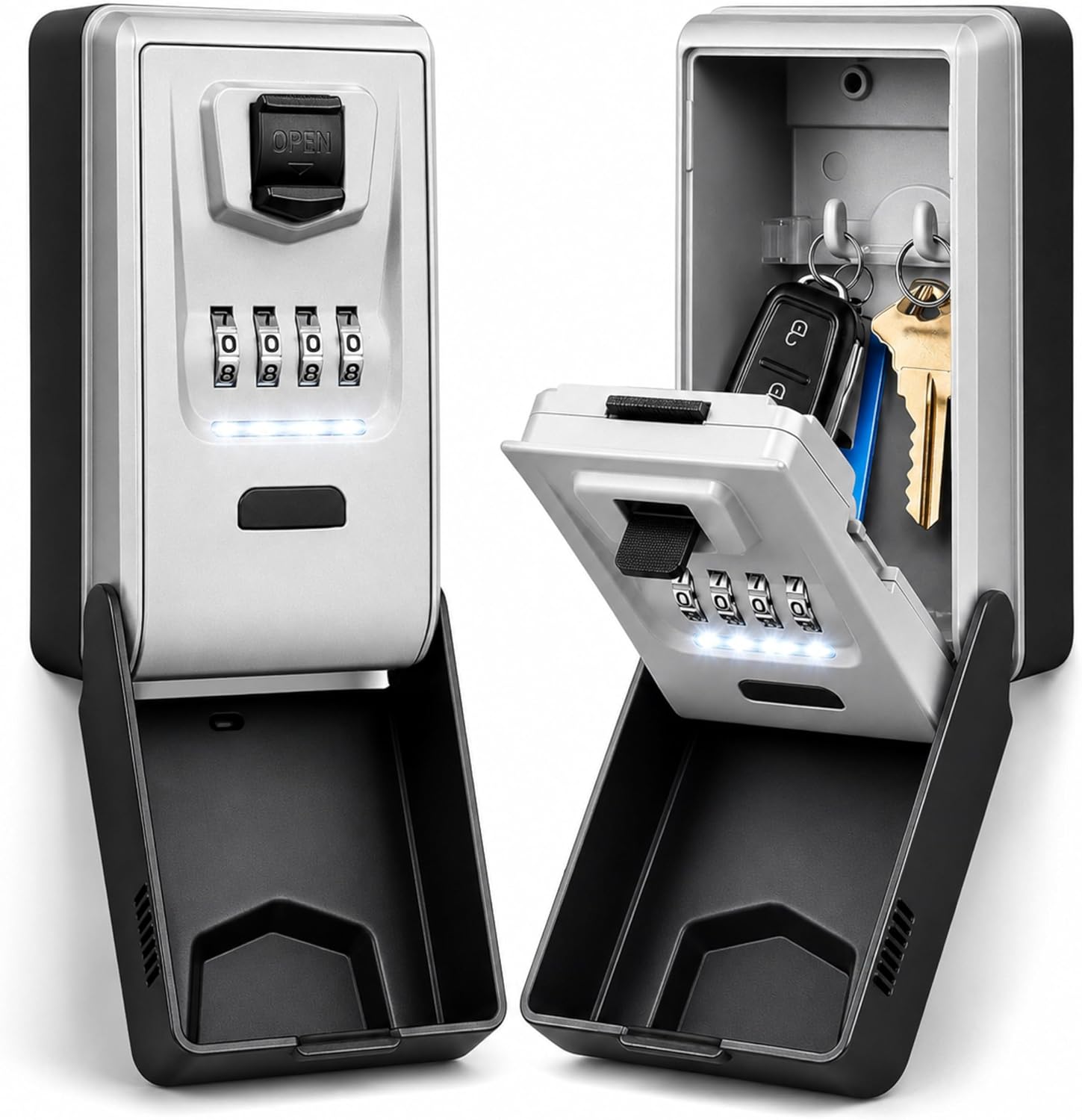 LDS® Illuminated Combination Key Safe – Weatherproof Wall-Mounted Key Box by Landlord Direct Supplies